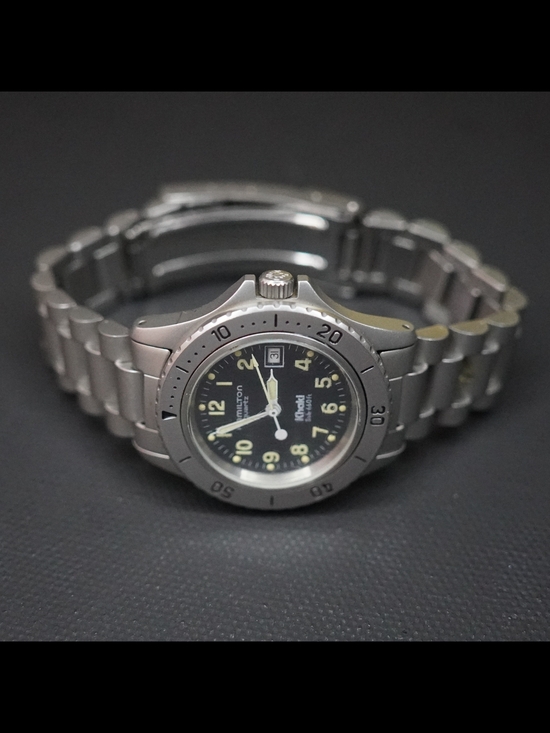 Vintage Hamilton Khaki Sub 660ft Diver 31mm Black Dial Quartz Ladies Watch 8587B main image 5